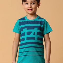 TALES & STORIES Boys Striped Printed Pure Cotton Regular Fit T-shirt-picture-1