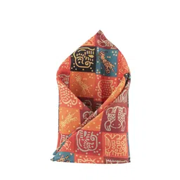 The Tie Hub Men Orange & Blue Animal Blocks Printed Pocket Square-image-48