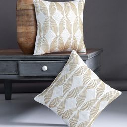 Alina decor Off-White Set of 2 Embellished Square Cushion Covers-picture-30