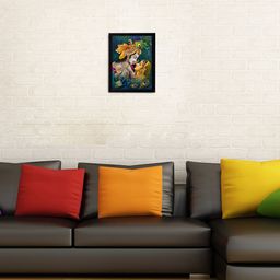 eCraftIndia Multicoloured Satin Matte Texture Framed Radha Krishna UV Wall Art-image-55