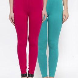 TAG 7 Women Pack Of 2 Solid Ankle-Length Leggings-image-49