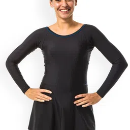 Nabaiji By Decathlon Women Black Solid Una Sleeve One-Piece Swimsuit-image-66