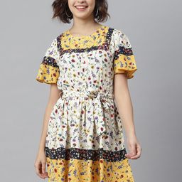 StyleStone Women Multicoloured Printed Fit and Flare Dress-picture-35