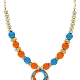 AKSHARA Girls Gold-Toned & Blue Alloy Gold-Plated Handcrafted Necklace-image-80