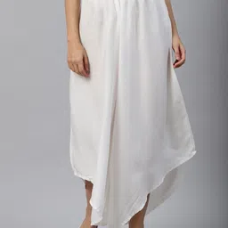 Varanga Women White Solid Flared Palazzos-image-23