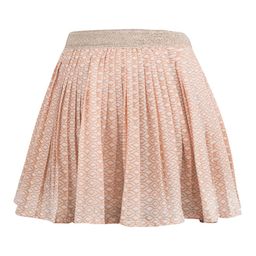 Miyo Girls Orange & White Printed Flared Knee Length Skirt-image-32