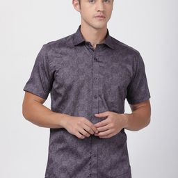 Zeal Men Purple Standard Slim Fit Printed Casual Shirt-image-63