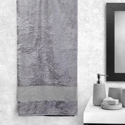 Portico New York Unisex Set Of 4 Grey Solid Lagoon Bamboo 600 GSM Towel Set-86