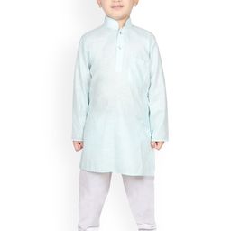 SG YUVRAJ Boys Turquoise Blue Kurta with Pyjamas-image-42