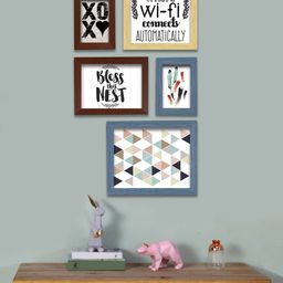 Art Street Set Of 5 Blue & White Wall Paintings-50