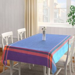 KLOTTHE Blue & Purple Colourblocked 4-Seater Square Table Cover-18