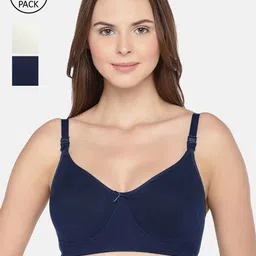 Inner Sense Pack Of 3 Solid Non-Wired Non Padded Organic Cotton Maternity Sustainable Bras-image-99