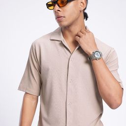 glitchez Modern Cool Self Design Relaxed Fit Shirt-image-34