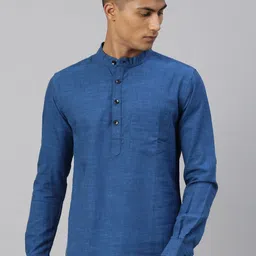 Kryptic Men Blue Kurta-image-90