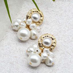 JOKER & WITCH Gold-Plated & Off-White Classic Drop Earrings-4