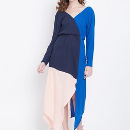 DODO & MOA Women Blue Colourblocked Maxi Dress-image-18