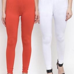 TAG 7 Women Pack Of 2 Solid Churidar-Length Leggings-42