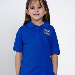 berrytree Unisex Kids Blue Solid Polo Collar Sustainable T-shirt-picture-7