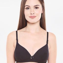 Bodycare Black Solid Non-Wired Lightly Padded T-shirt Bra 6552BLACK-21