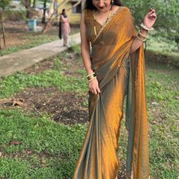 VRAGI Women Embroidered Pure Chiffon Saree-image-78