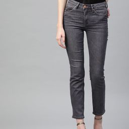 Marks & Spencer Women Charcoal Grey Slim Fit Mid-Rise Clean Look Stretchable Jeans-picture-54