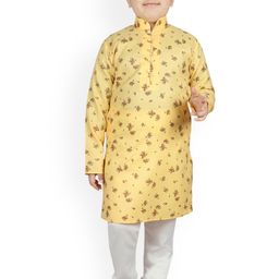 SG YUVRAJ Boys Yellow Floral Printed Kurta with Pyjamas-48
