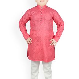 SG YUVRAJ Boys Pink Printed Kurta with Pyjamas-9