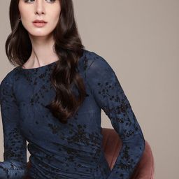 bebe Floral Print Ruched Sheath Dress-picture-14