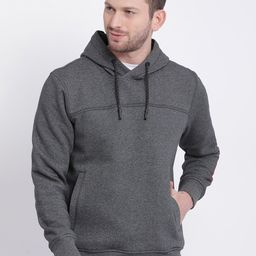 t-base Men Grey Solid Hooded Sweatshirt-image-89