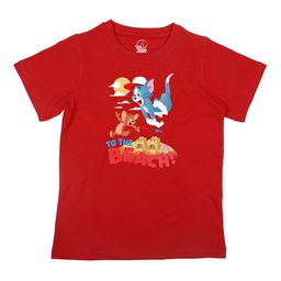 TomJerry Boys Red Solid Round Neck Cotton Pure Cotton T-shirt-20