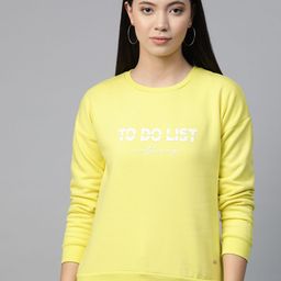 Allen Solly Woman Women Yellow Solid Sweatshirt-image-94