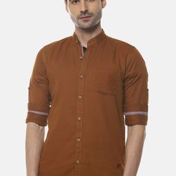 Campus Sutra Men Brown Regular Fit Solid Casual Shirt-image-92