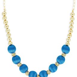 AKSHARA Girls Gold-Plated & Blue Statement Handcrafted Necklace-image-96