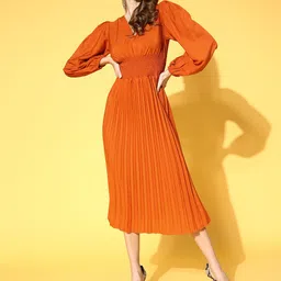 plusS Women Rust Solid Vacay Attire-21
