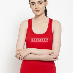 Friskers Women Red & White Solid Camisole-image-48