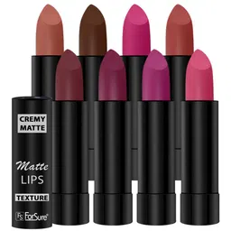 ForSure Set Of 8 Cremy Matte Textured Lipstick - 3.5g Each - 55-58-60-62-67-71-73-87-39