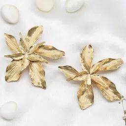 JOKER & WITCH Gold-Toned Floral Studs Earrings-picture-11