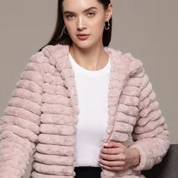 bebe All Day Fleece Hooded Quilted Jacket-34