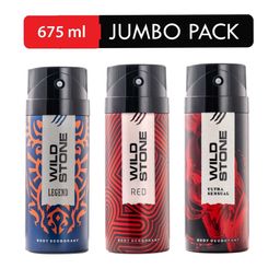 Wild stone Men Pack Of 3 Ultra Sensual and Legend Deodorant-53