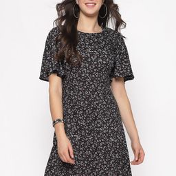Sera Women Black Printed Fit and Flare Dress-image-56
