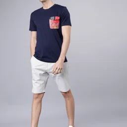 HIGHLANDER Men Grey Checked Slim Fit Regular Shorts-image-58