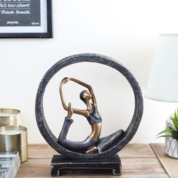 OddCroft Purple & Gold-Toned Resin Mermaid Yoga Figurine Showpiece-image-94