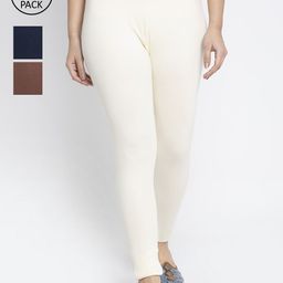 GRACIT Women Pack of 3 Solid Ankle-Length Leggings-image-37