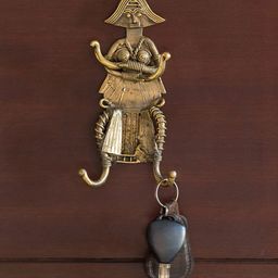 ExclusiveLane Gold-Toned Dokhra Art Handcrafted Tribal Warrior Brass Key Holders-image-80