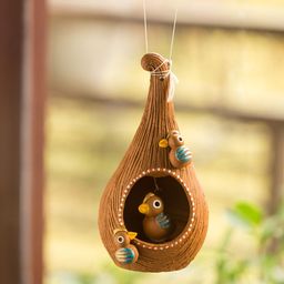 ExclusiveLane Cuckoo in a Nest Handmade Garden Decorative Terracotta Bird House-12