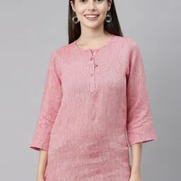 Ecentric Red Self-Design Eco-Friendly Regular Longline Top-image-45