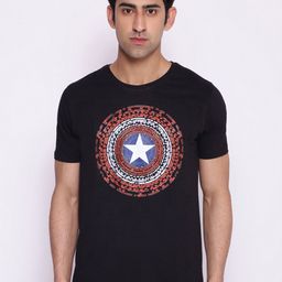 Marvel Avengers Men Black Printed Round Neck Pure Cotton T-shirt-image-4