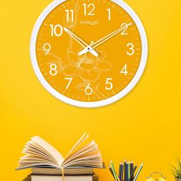 RANDOM Yellow Dial Round Printed 30 cm Analogue Wall Clock-1