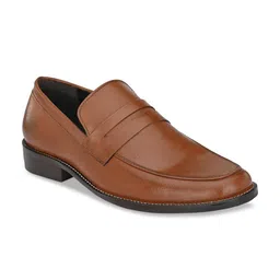 CARLO ROMANO Men Tan Brown Solid Leather Loafers-image-45