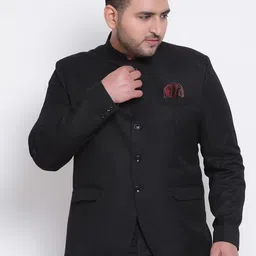 Hangup Men Black Bandhgala Blazer-41